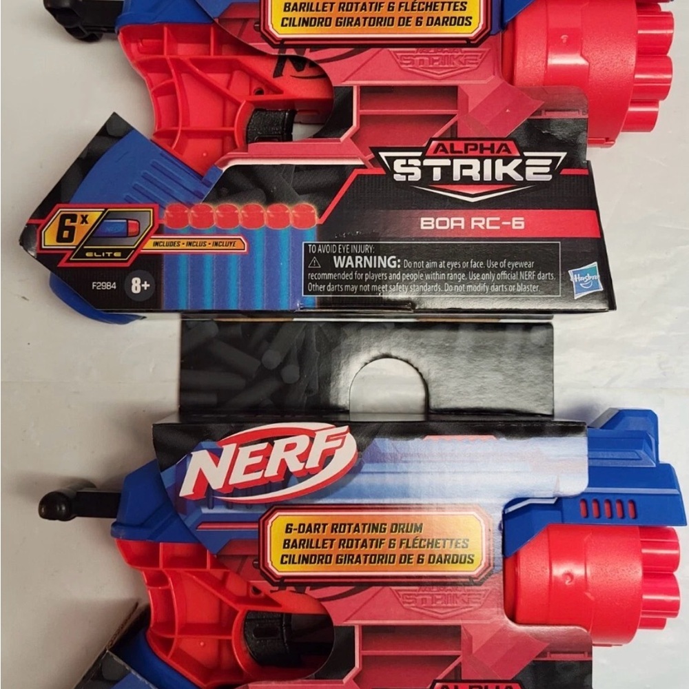 Nerf Alpha Strike BOA RC-6 Blaster - Red & Blue lot of 2